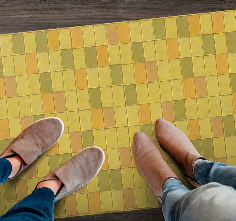 Kawaii style yellow shades tile carpet - TenStickers