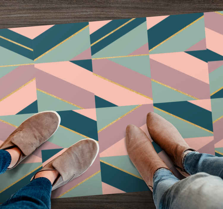 Tapis vinyle moderne motif pastel géométrique - TenStickers