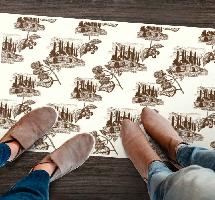 French Provincial country life  floral rug - TenStickers