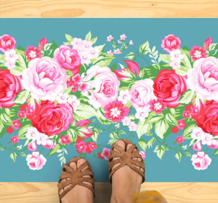 Colourful Floral Blossom Array Rug 