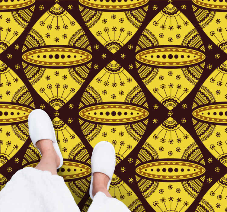 Tappeto in pvc moderno Modello giallo di arte astratta in stile a