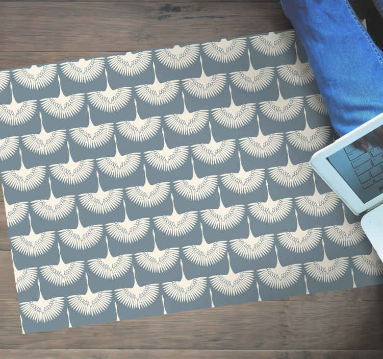 Tappeto in vinile per salone Uccelli eleganti in stile artistico