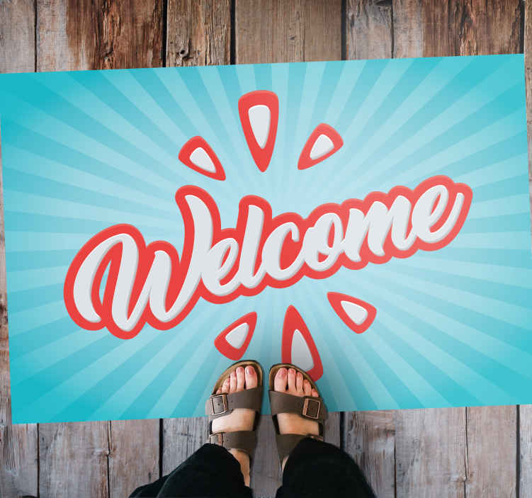 Passatoia in vinile ricezione Benvenuto blu