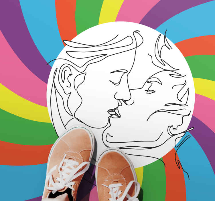 Passatoia in vinile ricezione Pace e amore multicolore