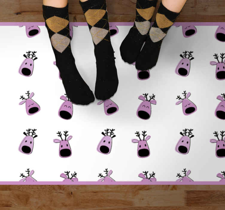 Reindeer Illustrations nursery vinyl rug - TenStickers