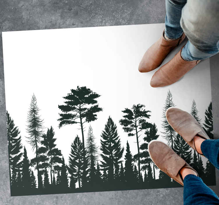 Alfombra vinílica naturaleza bosque silueteado - TenVinilo