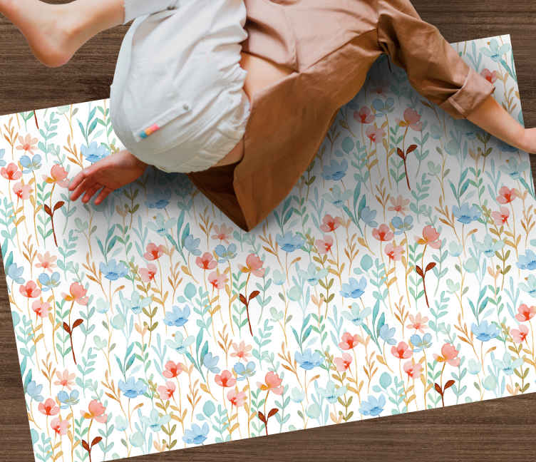 Tappeto in pvc con fiori e piante Stampa floreale 'hydenyear'