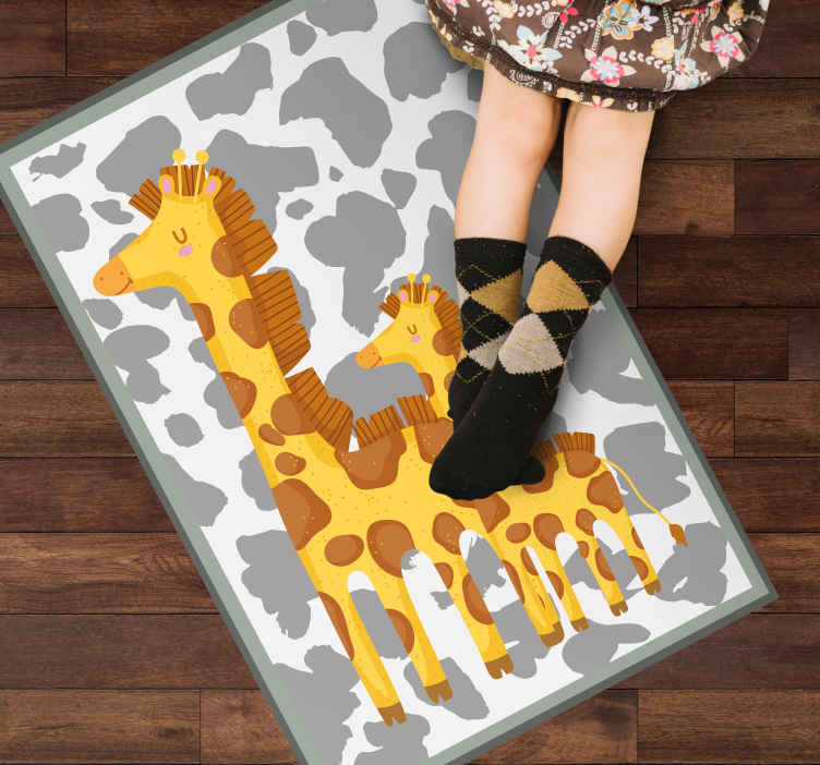 Tappeto in pvc per bebé Madre e figlia giraffe