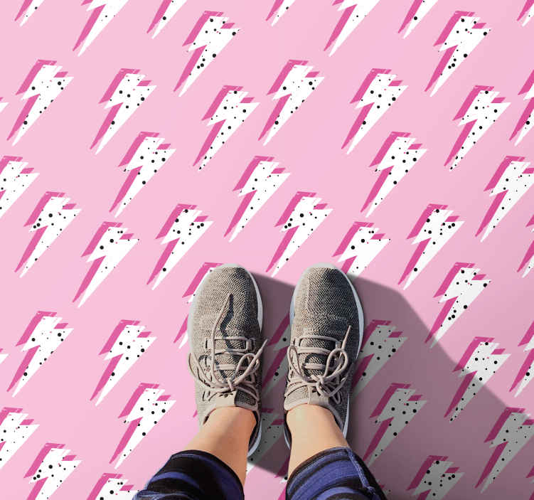 Pink lightning bolt teenage rugs for bedrooms TenStickers