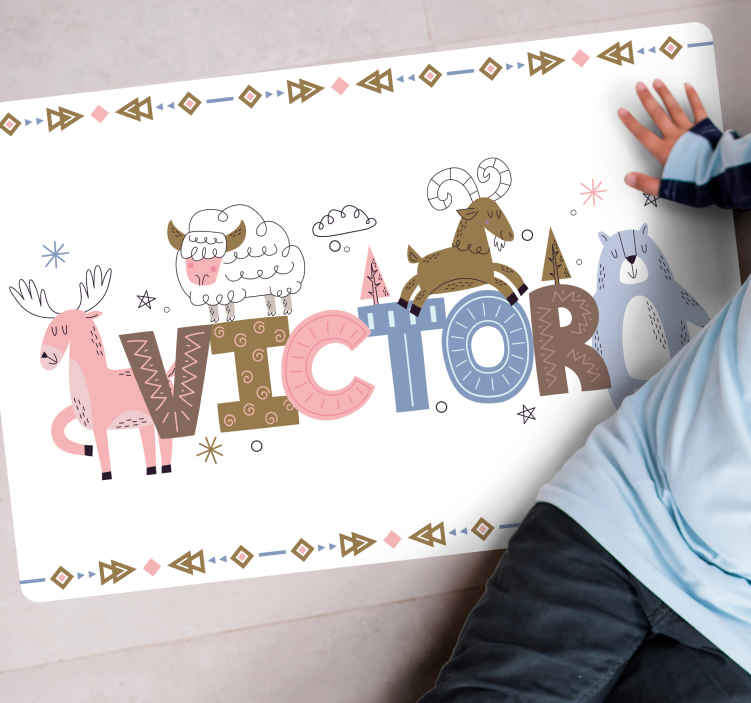 Personalized Alpaca Theme custom vinyl rug - TenStickers