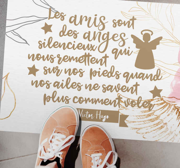 Tapis vinyle citation Citation d'amitié forte victor hugo - TenStickers