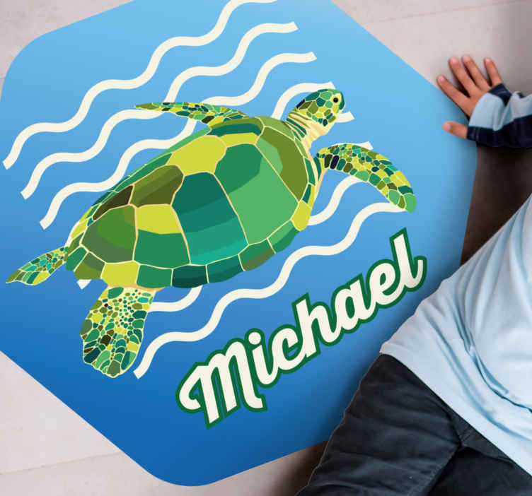 Tapis vinyle personnalisé tortue de mer personnalisée - TenStickers