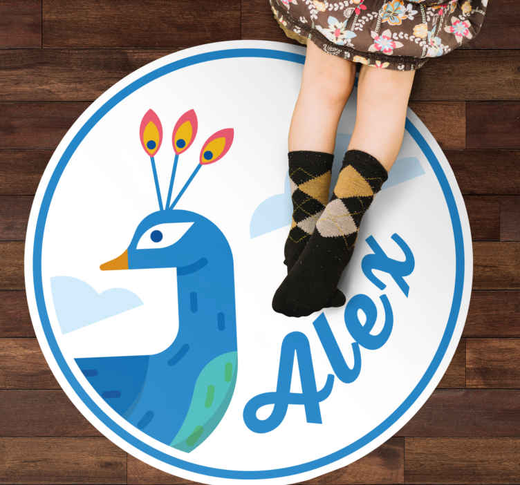 Tapete vinílico com nome pavão personalizável - TenStickers