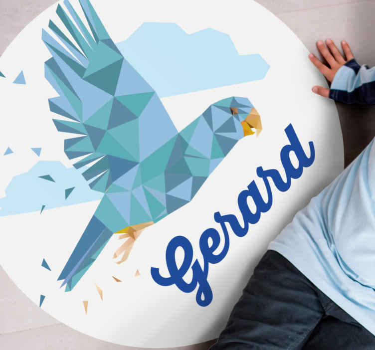 Customized Geometric Eagle custom vinyl rug - TenStickers