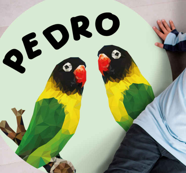 Tappeto in vinile nome Coppia di uccelli geometric-animali