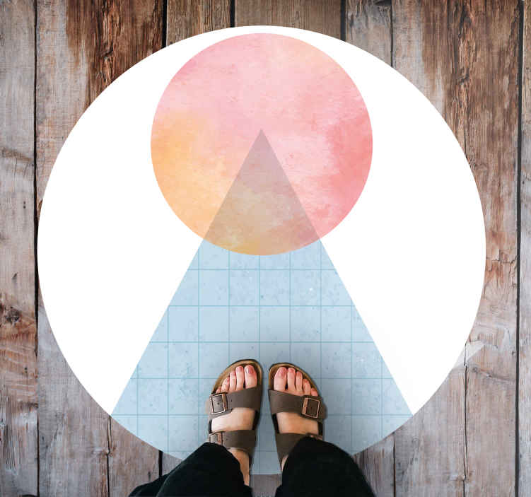 Tapis vinyle minimaliste triangle dégradé géométrique - TenStickers