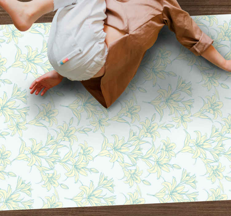 Tapis vinyle autres tapis motif de fleurs douces - TenStickers
