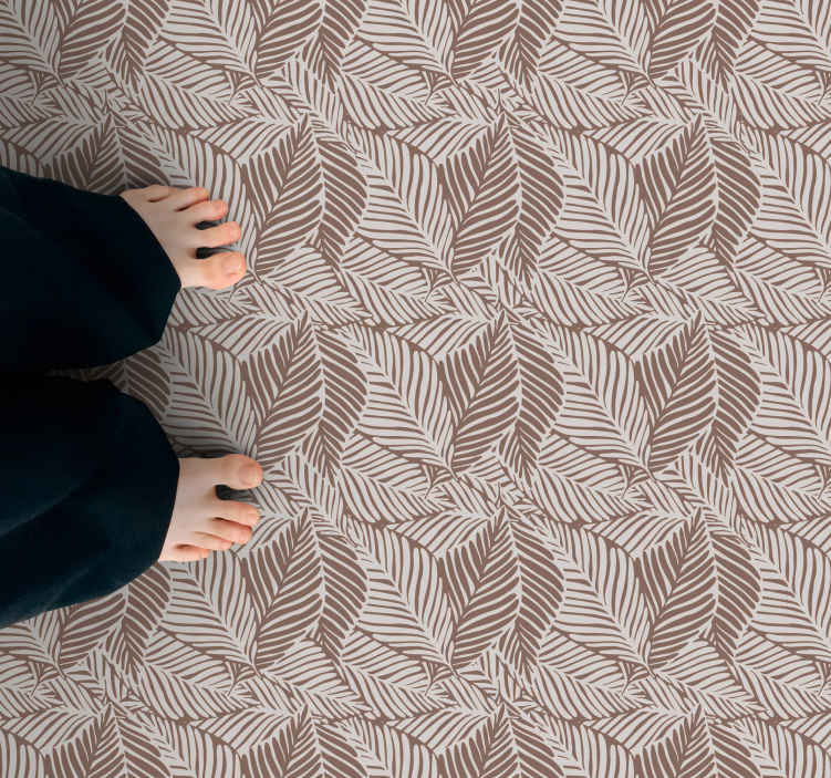 Tappeto natura in vinile Foglie di terracotta