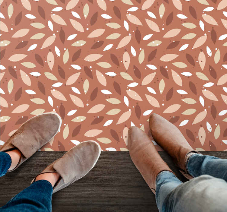 Leafy Pattern flower vinyl rug - TenStickers
