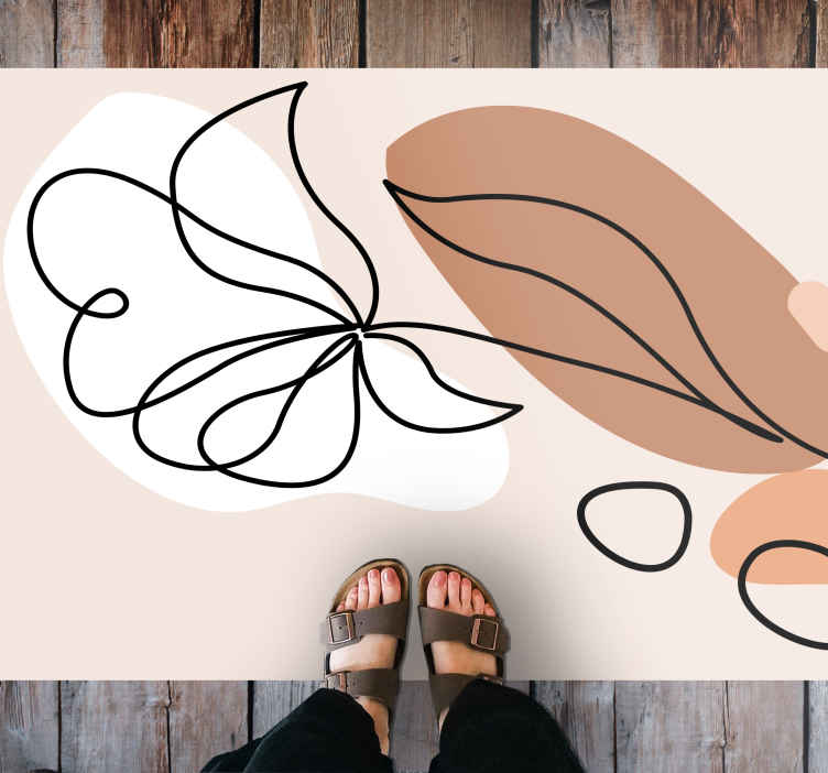 Abstract bloemmotief vinyl tapijt bloemen en planten - TenStickers