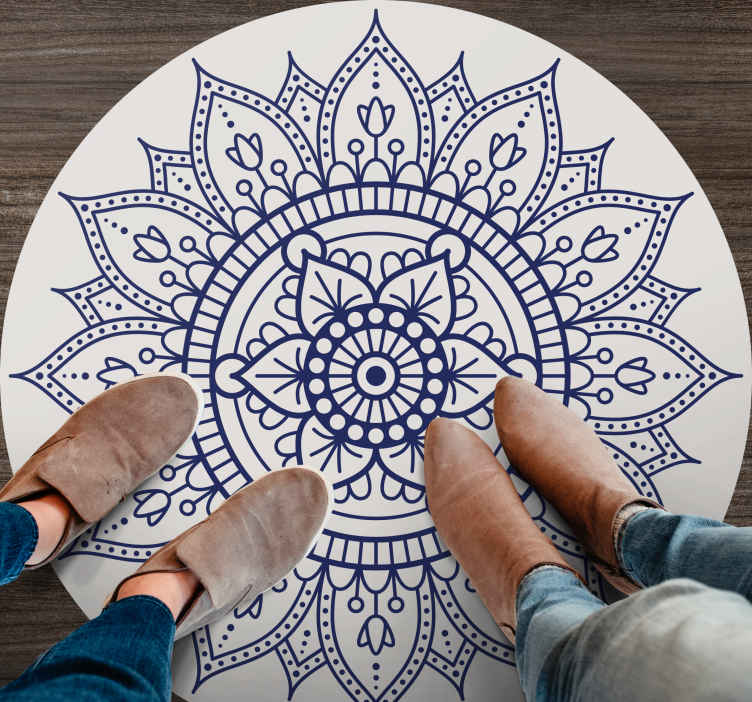 Covor de vinil hol decor de podea circular mandala - TenStickers