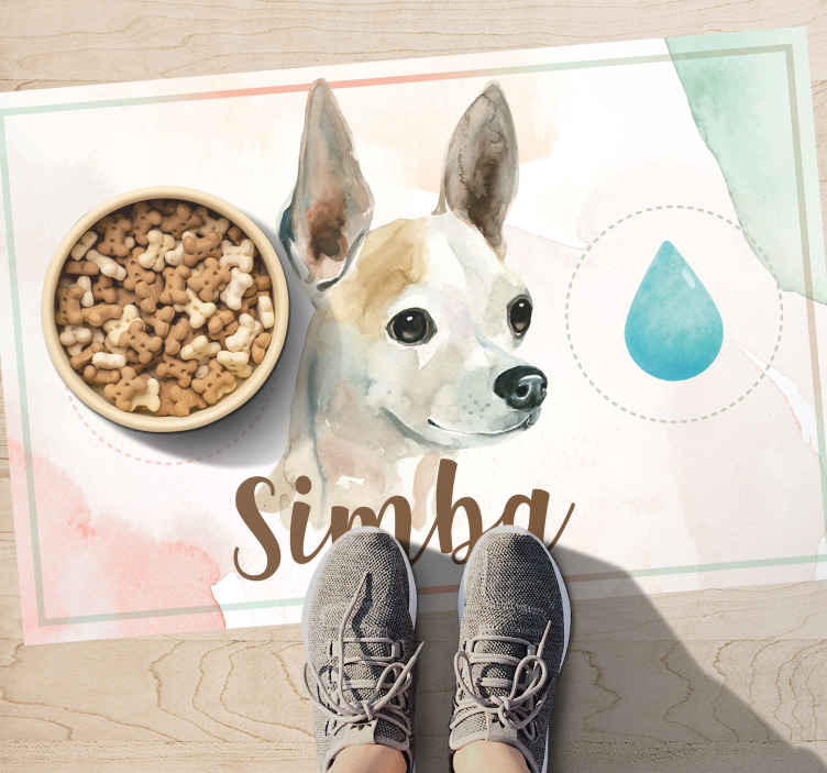 Vinyl tapijt dieren hondenportret naam - TenStickers