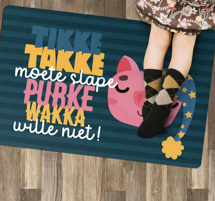 Vinyl vloerkleed baby slaapliedje Purk - TenStickers