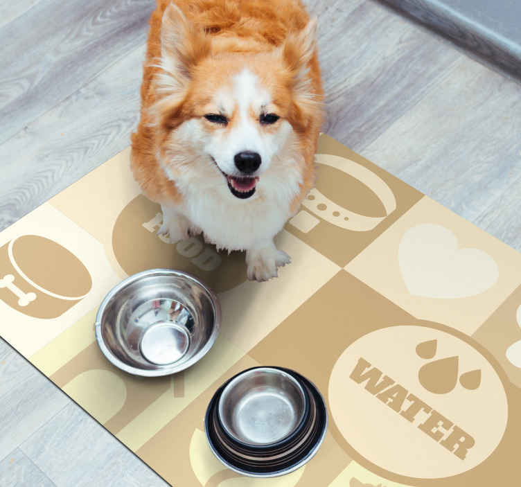 Dogs water and food animal mat - TenStickers