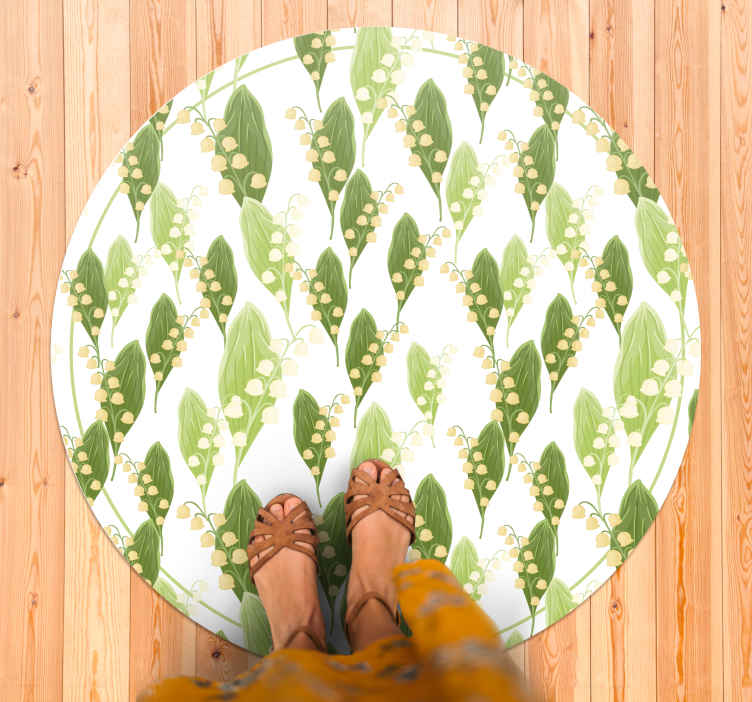 Tapis vinyle salon motif muguet - TenStickers
