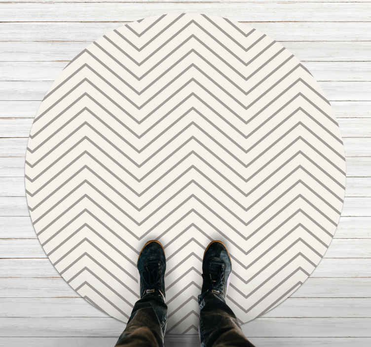 Alfombra vinílica comedor vintage líneas grises - TenVinilo