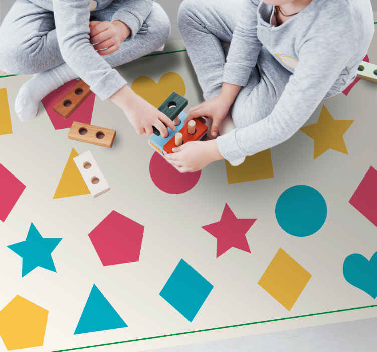 Alfombra vinilo infantil formas geométricas - para decorar un