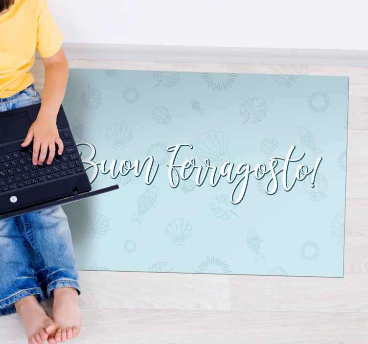 Tappeto in vinile per ragazzi buon ferragosto - TenStickers