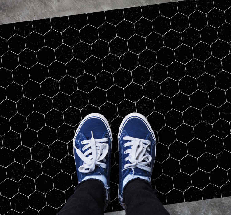 Alfombra vinílica geométrica damero hexagonal - alfombras de