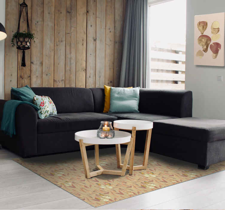 Floral patterned ensemble vinilna preproga za dnevno sobo - TenStickers