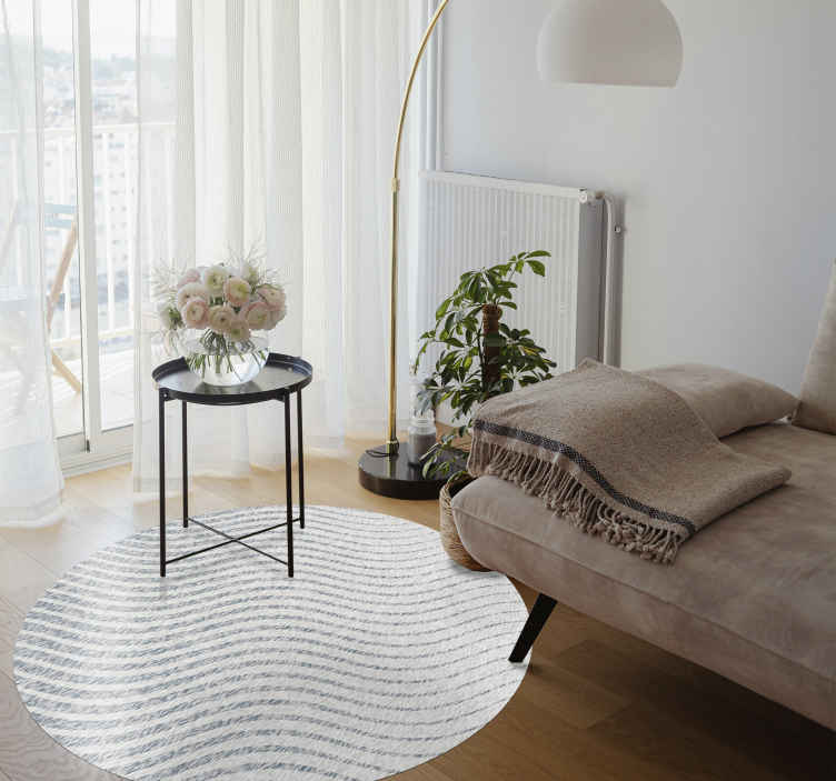 Tapis vinyle salon motifs de vagues douces - TenStickers