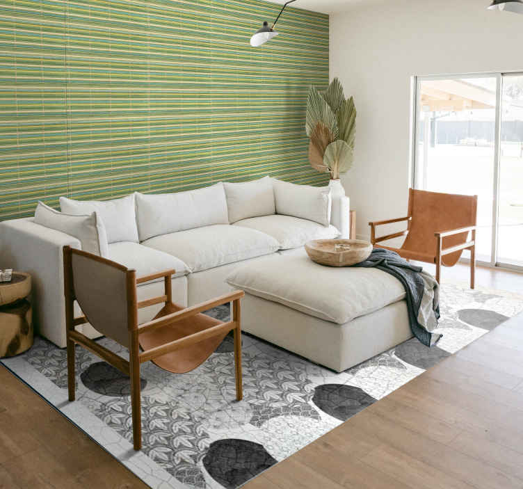 Oriental geometric pattern floor carpets - TenStickers