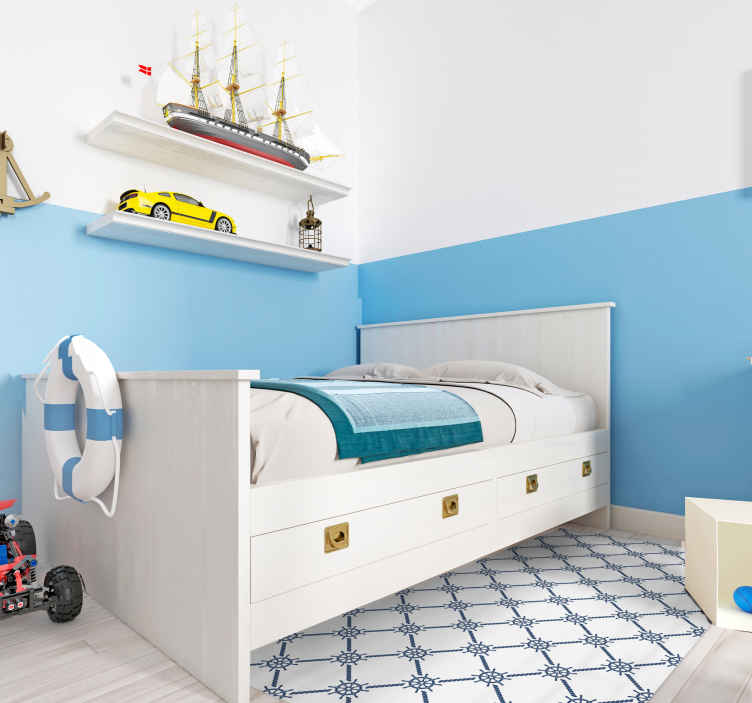 Marine Pattern kids vinyl rug - TenStickers