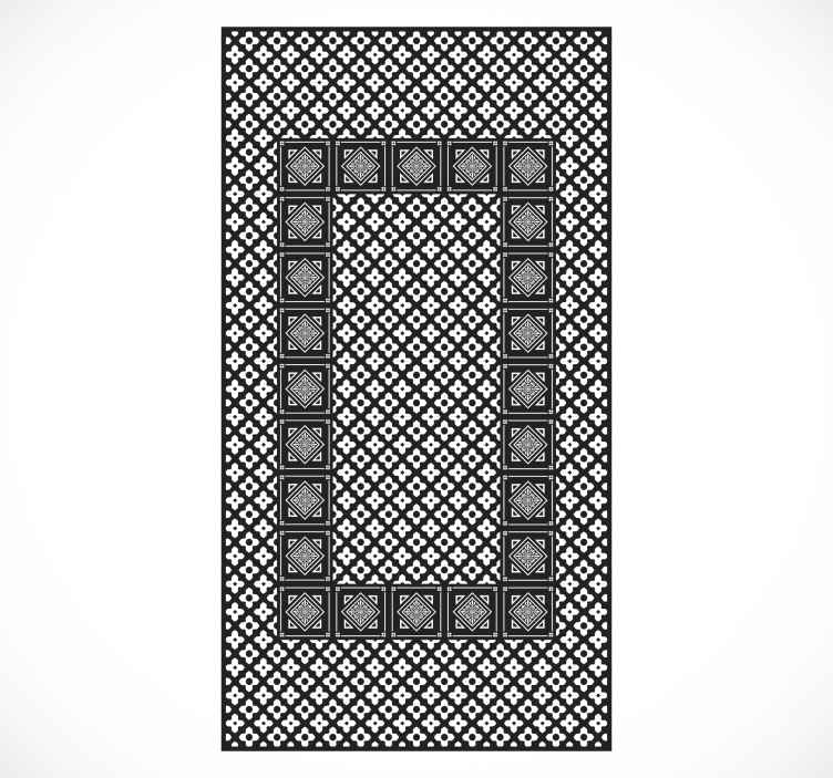 Black and white tiles vinyl kitchen mat TenStickers