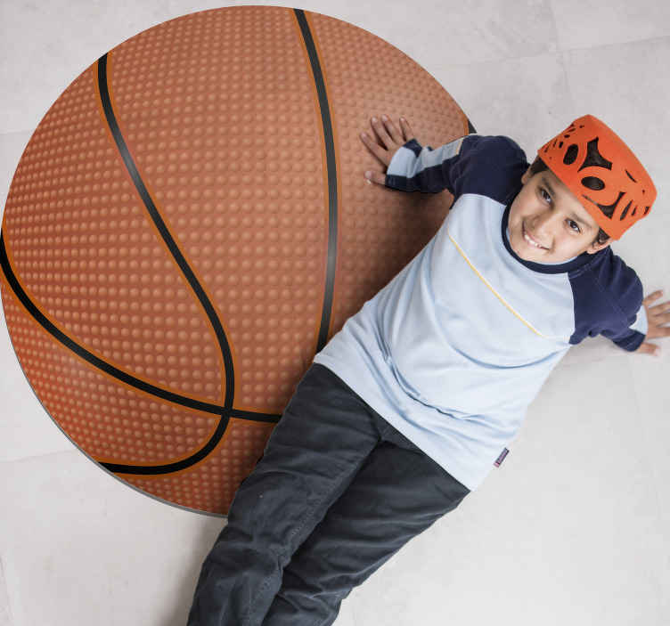 Basketbal Rond vinyl tapijt - TenStickers