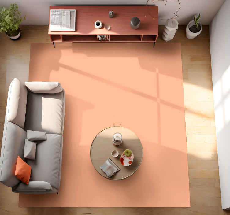 Peach fuzz rectangular vinyl rug - TenStickers