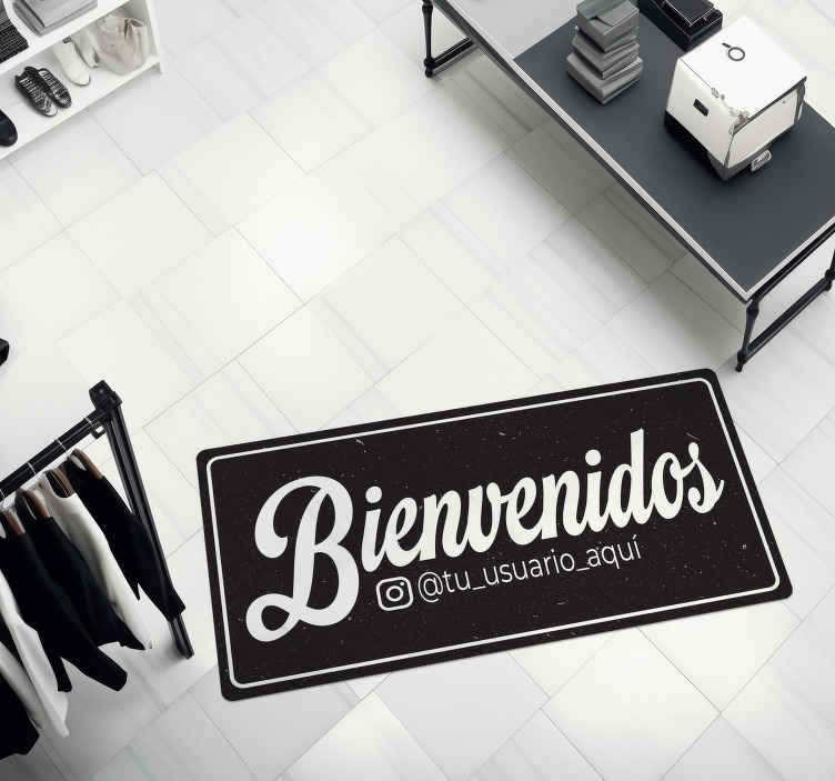 Alfombra vinilo Bienvenidos y usuario Instagram - TenVinilo
