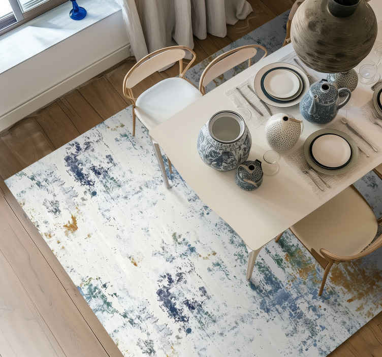 Alfombra vinílica comedor diseño texturizado abstracto - TenVinilo
