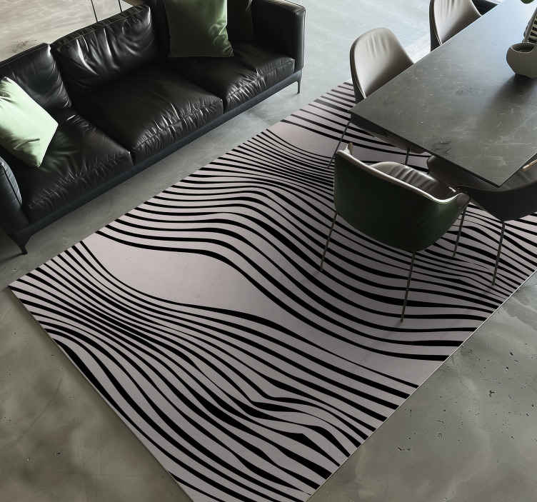 Alfombra vinilo comedor líneas abstractas - TenVinilo