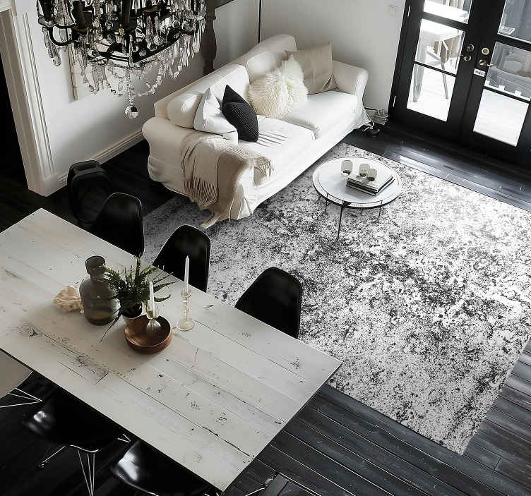 Alfombra vinílica comedor gris descolorido - TenVinilo