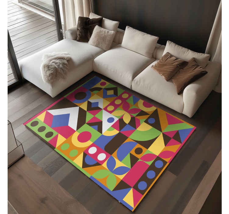 Geometric shapes Splash geometric vinyl rug - TenStickers