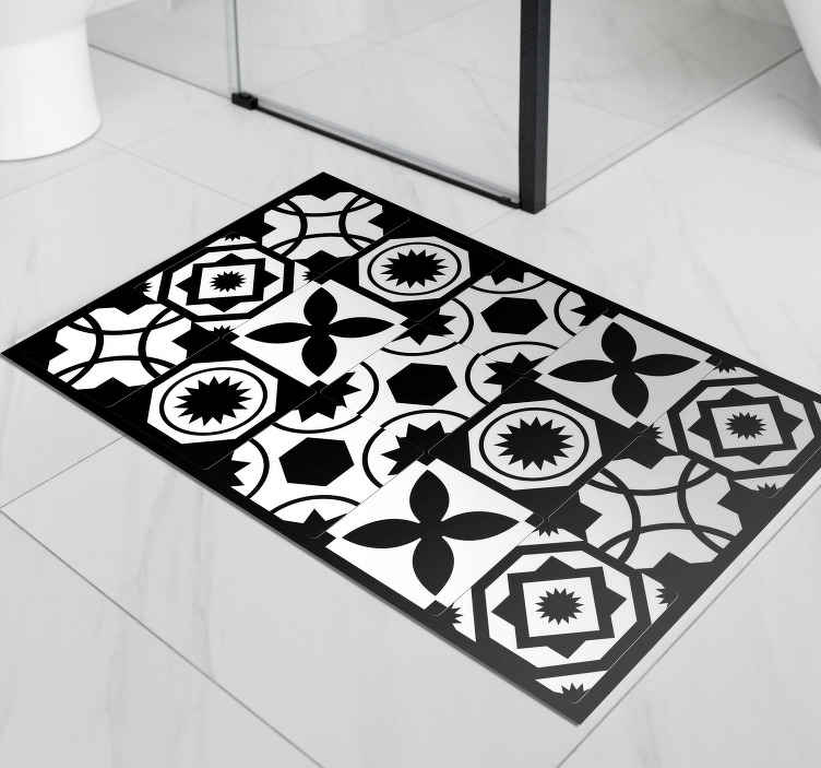 Alfombra hidráulica patrones contrastantes - TenVinilo
