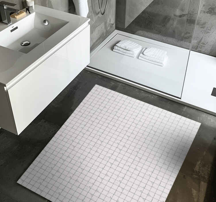 Tappeto vinile piastrelle grigio chiaro invecchiato - TenStickers