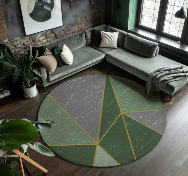 Geometric vinyl rug geometric patterned circle - TenStickers