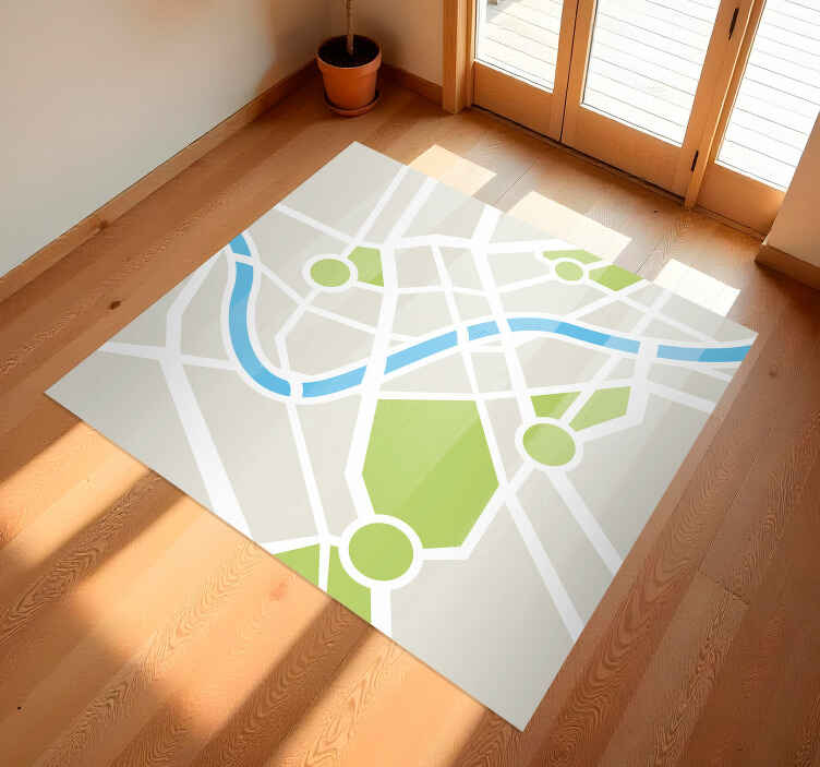 Tappeto vinile per bambini mappa della città parco giochi - TenStickers