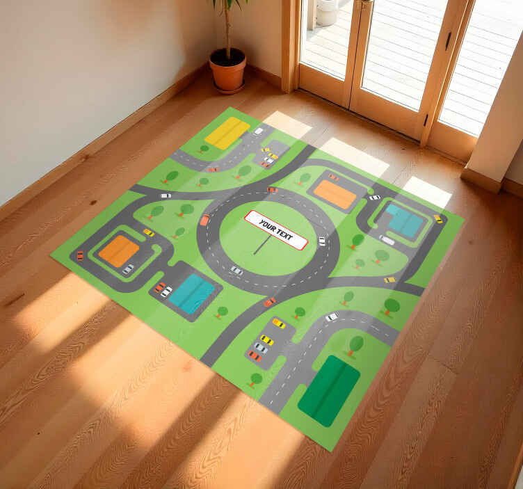 Personalized Cityscape custom floor mat - TenStickers